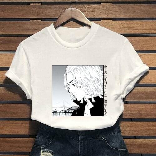 Manjiro Sano Casual Loose Anime Shirt Man and Woman Tokyo Revengers White T-Shirt Fashion