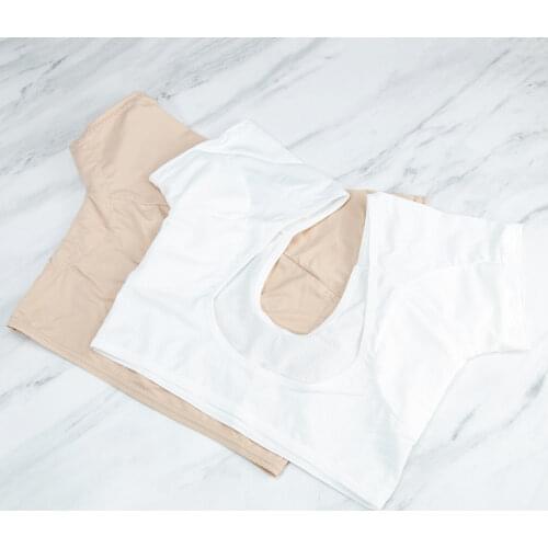 1 Pc T-shirt Shape Sweat Pads Reusable Washable Underarm Armpit Sweat Pads Perfume Absorbing Anti M Model Weight Is Under 60kg