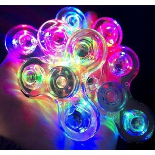 Transparent LED Light Fidget Spinner Hand Top Spinner EDC Spiner Finger Stress Relief Toys Kids Adult Toy