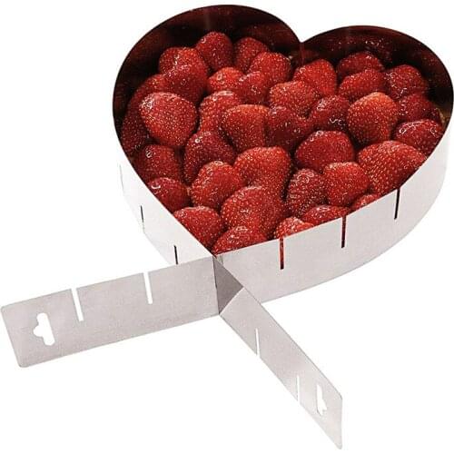 Adjustable Size Love Heart Shape Mold Stainless Steel Chocolate Cookie Muffin Baking Tool Sponge Mousse Dessert Cake Decorating
