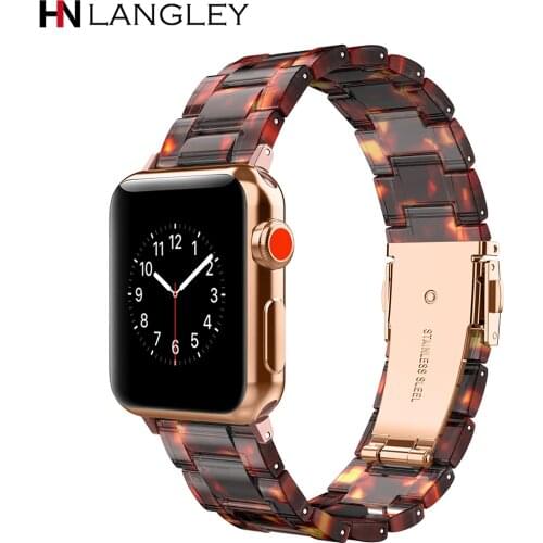 For Apple Watch Band 38/40 mm 42/44 Womens Lightweight Resin Wristband Replacement Bracelet Mens Cool Sport Strap Series 4 3 2 1