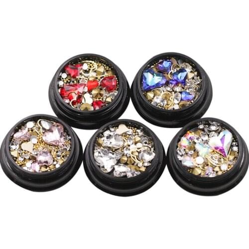 Heart 3D Nail Art Diamond Rhinestones Heart Wheel For Nail Tips Stickers Decorations DIY Nail Accessories Decals SIMINAIL