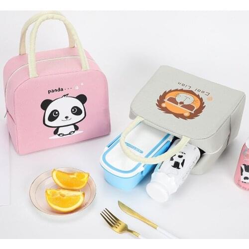 Cartoon Animal Lunch Bag Tote Thermal Food Bag Women Kids Lunchbox Picnic Supplies Insulated Cooler Bags 23*13*19cm