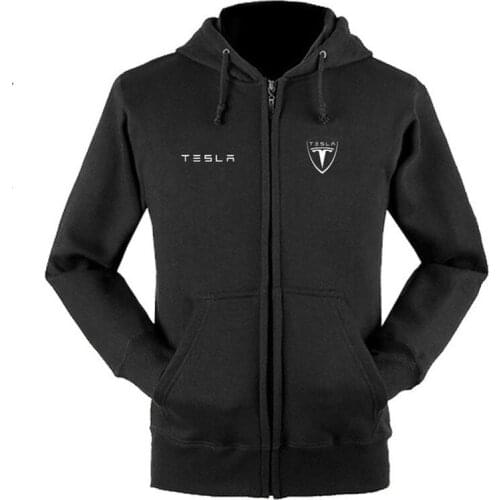 Tesla logo zipper sweatshirts coat custom 4S shop zipper hoodie jacket Hoodie Fleece Long Sleeve Mans zipper Jacket Sweatshirt