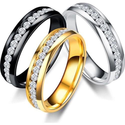 UUNICO Classic Engagement Wedding Rings For Women Men Jewelry Stainless Steel Couple Wedding Bands Fashion Brands Jewelry