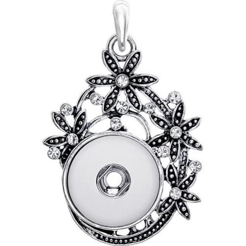 XH2672 New flower Snap Button Jewelry Necklace (fit 18mm 20mm Snaps)
