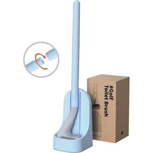 1pc Detachable Golf Toilet Brush Flexible Soft Brush Head Long Handle Toilet Cleaning Brush Home Bathroom Products Hanging Brush