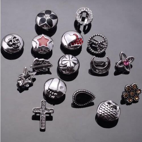 16 Pcs Silver Slide Charms For Women Wrap Bracelet Assorted Charm Beads For Poesy Diy Jewelry Making