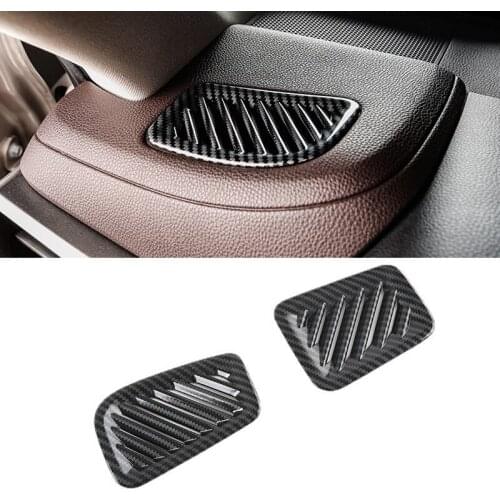 For Toyota Highlander 2022 2PCS Car Front Air Conditioner Vent Outlet Cover Trim Carbon Fiber ABS Accessories