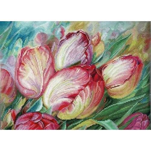 2021 Drop Shipping Embroidery Tulips Cross Stitch Supplies Store near Me with 100% Cotton Floss & Free Shipping for Wall Decor