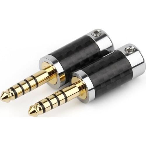 4.4mm Jack Earphone Plug Connectors 5 Poles Stereo Male Carbon Fiber HiFi Headphone Plugs For Sony NW-WM1ZA Wire Connector