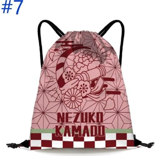 Anime Kamado Nezuko Shopping Bag Demon Slayer Backpack Drawstring Bag Type D