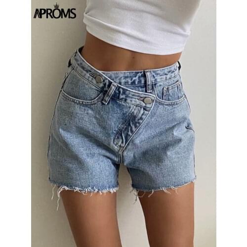 Женские джинсовые шорты APROMS China At AliExpress