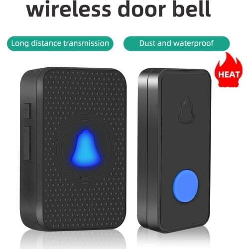 Wireless Doorbell Electric 400ft Smart Remote Door Bell Waterproof Volume Adjustment UK Plug with Speaker Battery for House