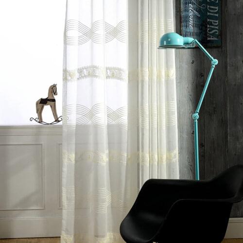 Beige Tulle Curtains for Living Room European-Style Window Yarn Sheer Curtains for Bedroom Girl Lace Princess Drapes
