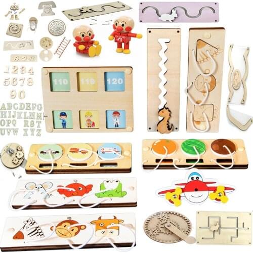 Kid Wooden Jouet Montessori Shoe Robot Activity Board components Accessories children Busy Board Diy Games Toys montessoei Parts