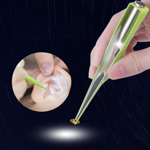 Baby Ear Cleaner Ear Wax Removal Tool Flashlight Earpick Ear Cleaning Earwax Remover Ear Curette Light Spoon with magnifier