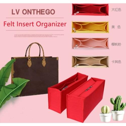 For ONTHEGOS handBag Felt Insert Organizer Purse Bag Shaper Bag Liner Felt cosmetic bag storage bag