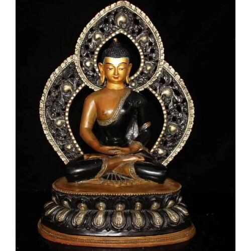Collection of Chinese pure brass with backlight Shakyamuni Buddha ornaments