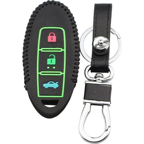 Carmilla Leather Car Key Covers Case for Nissan Qashqai J11 Pathfinder Versa Tidda Murano Rogue X-Trail T32 Smart Car Keychains