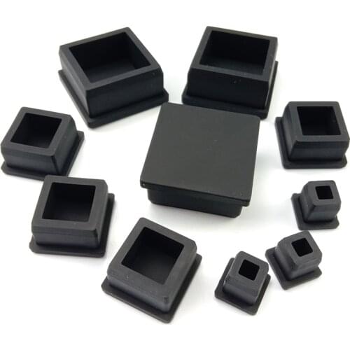 Square Silicone Tube Plugs Steel Pipe Plug Rubber Stopper End Cap Square Hole Stoppers Cover Sealing Gasket 9.6mm 10.6mm 11.6mm