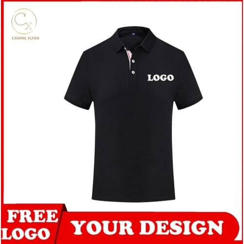 Summer mens and womens 8 colors can wear casual lapel short-sleeved POLO shirt custom LOGO printing DIY brand text
