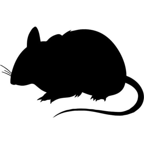 Cartoon Little Mouse Creative Stickers High Quality Car Decals Personality Pvc Waterproof Decals Black/white, 16cm*10cm