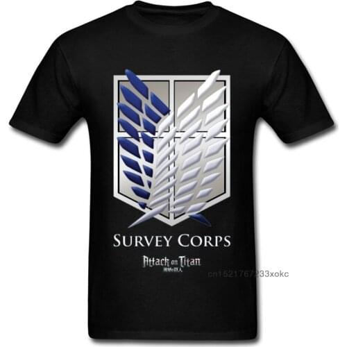 Heavy Metal T-shirt Men Attack On Titan Tshirt Punk Survey Corps T Shirt 3D Japan Anime Logo Tees Cotton Slim Fit Male Tops XL