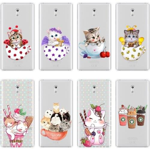 Soft Phone Case For Nokia 9 8 6 5 3 2 1 Plus Silicone Cup Cat Back Cover For Nokia6 Nokia5 Nokia3 Nokia2 Nokia 7 Plus X6 X71
