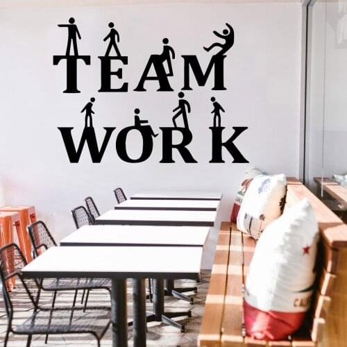 Team work Phrase Wall Sticker Wallpaper For Study Room Decor Vinyl Decal Quote Creative Stickers Mural
