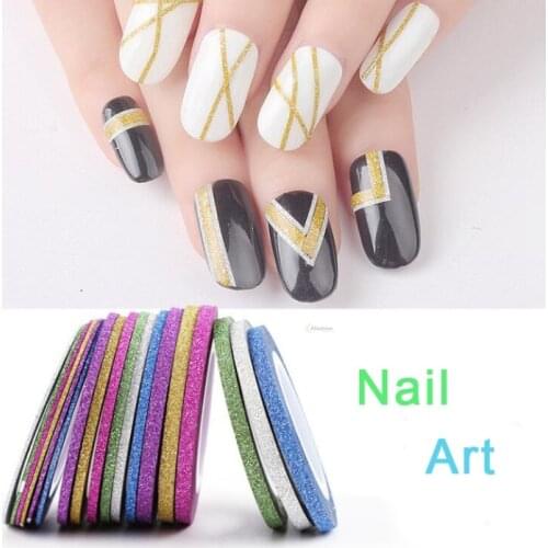 6pcs nail stickers nail art scrub stick nail painting tape manicure temporary tattoos design of accessory