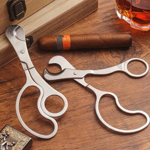 Stainless Steel Cigar Scissors Long Handle Sharp and Smooth Cigar Cutter High Quality Cigar Scissors on Sale