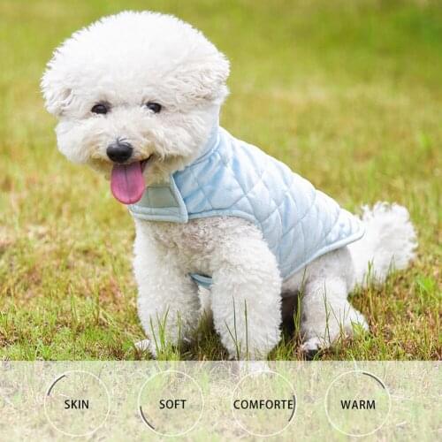 Solid Color Winter Warm Puppy Pet Jacket Dog Clothes Dogs Reversible Dog Coat Elastic French Bulldog Clothing Pet Supplies