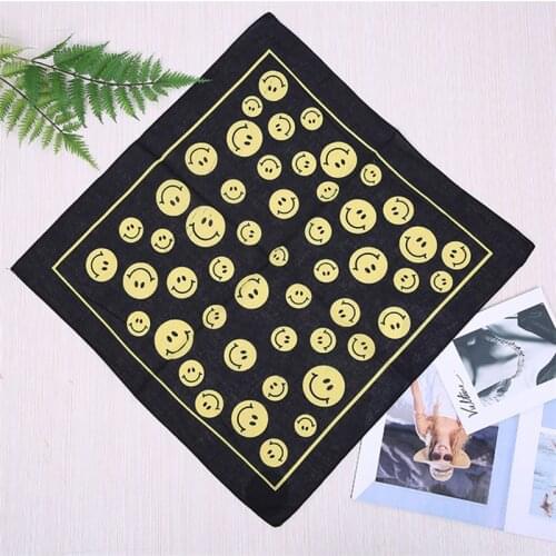 Wholesale Best Price Newly Style Smile Face Pattern Custom Bandana Fabric