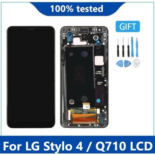 Original For LG Stylo 4 Q Stylus Q710 Q710CS Q710MS Q710ULS Q710ULM Q710TS LCD Touch Screen Digitizer For LG Q710 With frame