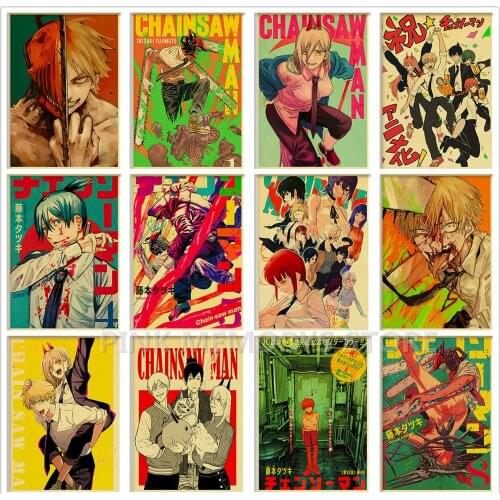 Full Square Round Diamond Embroidery Chainsaw Human Wall Art Retro Poster Anime Mosaic Picture Diamond Painting Home Decoration