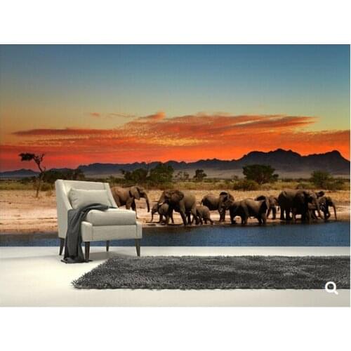 Custom natural landscape wallpaper,African Elephants,3D cartoon mural for living room bedroom sofa backdrop waterproof wallpaper