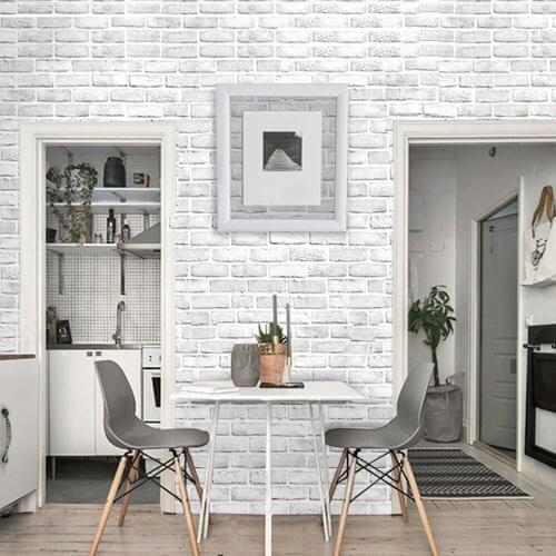Peel And Stick Faux Brick Wallpaper White/Grey Self Adhesive Contact Paper Bathroom For Wall Home Decorative Wallpapers Sticker