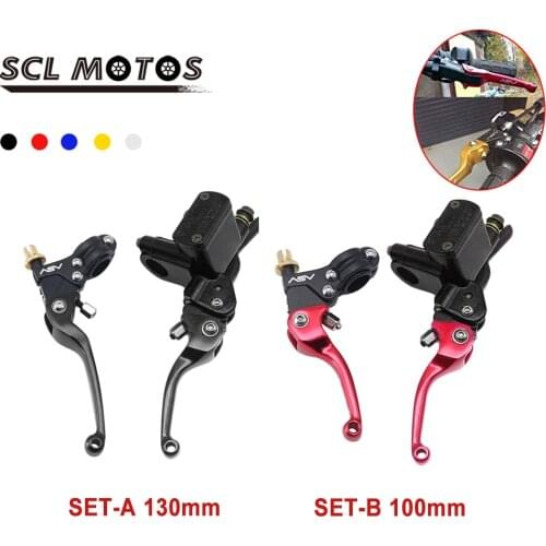 SCL MOTOS 1Pair Motorcycle 100/130mm ASV CNC Hydraulic Master Cylinder Clutch Brake Pump Levers For CRF KLX YZF RMZ Dirt Bike