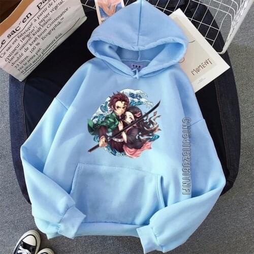 Demon Slayer Hoodie Japanese Anime Kawaii Sweatshirt Kamado Nezuko Character Casual Hoodie Harajuku Overisze Women Tops