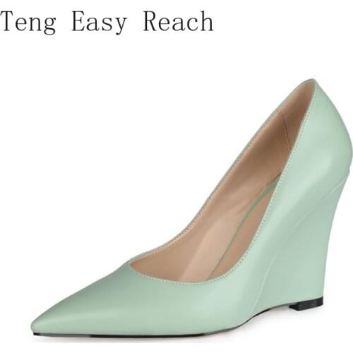 Wedges Heels Pumps Classic Heeled Shoes Women Spring Casual White Nude Wedge Wedding Office Party Shoes Woman Large Size 43 45