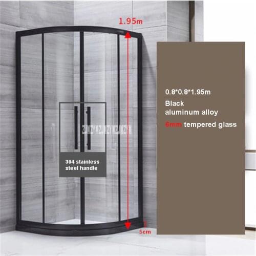 High-quality Household Bathroom Shower Enclosures Aluminum Alloy Shower Room Simple Shower Cabins 6mm Tempered Glass Shower Room