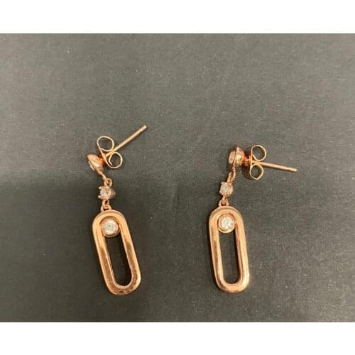 925 Sterling silver fashion geometry circle earring Romantic rhinestone crystal moving stone earring women famous brand jewelry