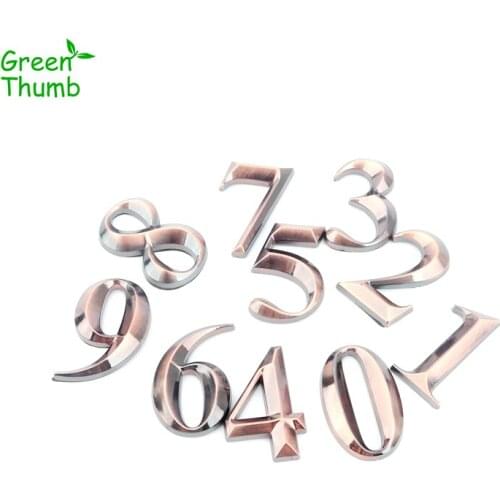 1pc 5cm 0-9 Modern Plaque Number Digits Sticker Plate Bronze Color Door Number Sign Apartment/Hotel/Car DIY Logo