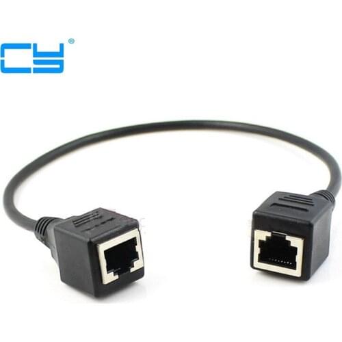 1FT 30 cm 8P8C FTP STP UTP Cat 5e Femea para Femea Cabo de Extensao de Rede Ethernet Lan Patch Cord