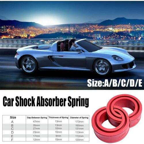 2PC Red Color Car Shock Absorber Spring Bumper Power Auto Buffers A/B/C/D/E/ Type Springs Bumpers Cushion Universal