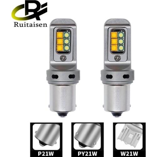 NO Error LED Canbus Light 1156 P21W BA15S PY21W BAU15S 3156 7440 W21W T20 Car DRL Turn Signal Dual Mode 2 in 1 Switchback