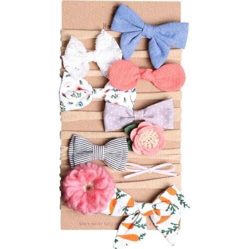5Pcs/Set Cute Baby Girl Hair Accessories Bows Crown Newborn Baby Headband Hair Bands Children Kids Haarband Girl Hair Clips