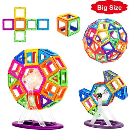 72-110PCS Big Size Magnetic Designer Magnet Building Blocks Construction Toys Set Magnet Educational Toys For Children Gifts