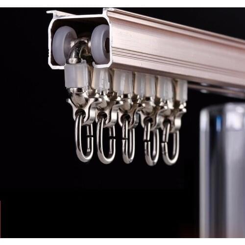Aluminum Alloy Curtain Track Curtain Rod Ceiling Side Installation Single Durable Triple Curtain Accessories Customized